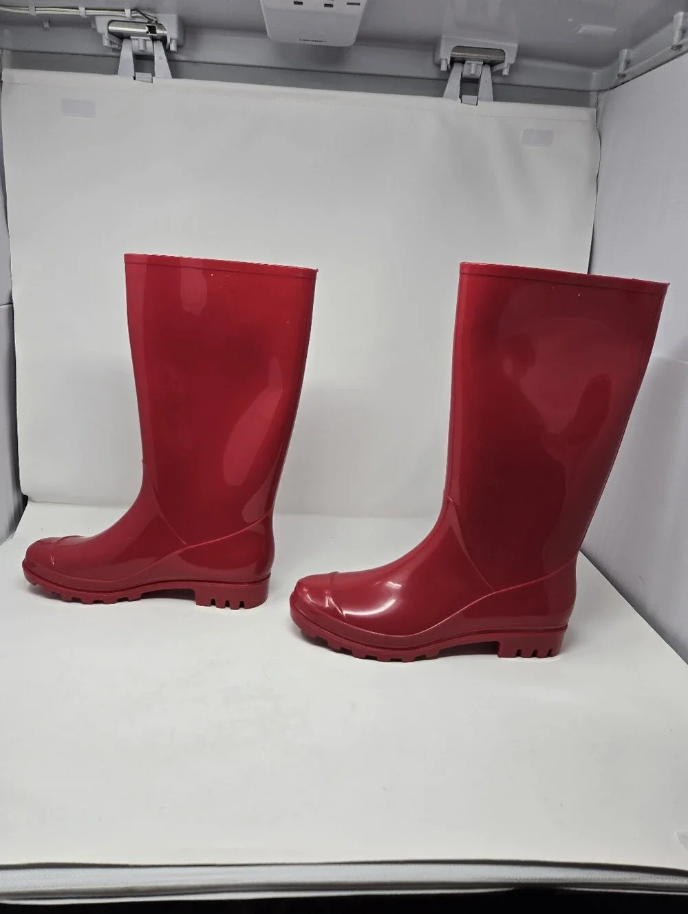 Arizona Winston Size 11 Womens Red Calf Length Rainboot Rubber Shiny Used